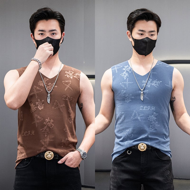 Férfi téli kétoldalas fleece mellény jacquard mintával, 92% poliészter, kémiai rostok keveréke, egyszerű stílus