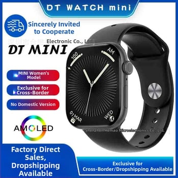 DT WATCH X mini έξυπνο ρολόι με κλήσεις Bluetooth, οθόνη AMOLED, κάσα από κράμα αλουμινίου, λουράκι σιλικόνης, συμβατό με Android