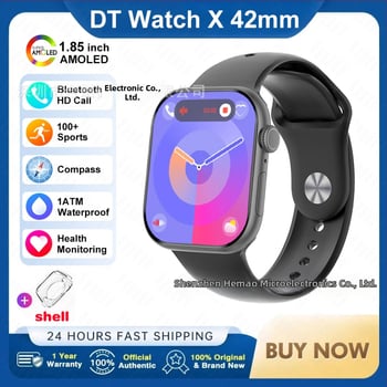 DT WATCH X mini έξυπνο ρολόι με κλήσεις Bluetooth, οθόνη AMOLED, κάσα από κράμα αλουμινίου, λουράκι σιλικόνης, συμβατό με Android