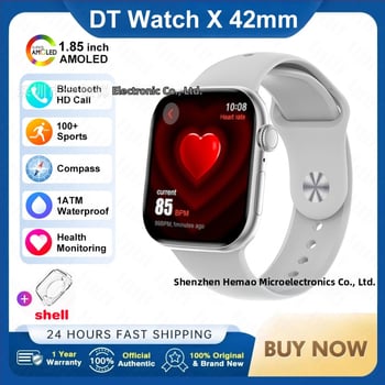 DT WATCH X mini έξυπνο ρολόι με κλήσεις Bluetooth, οθόνη AMOLED, κάσα από κράμα αλουμινίου, λουράκι σιλικόνης, συμβατό με Android