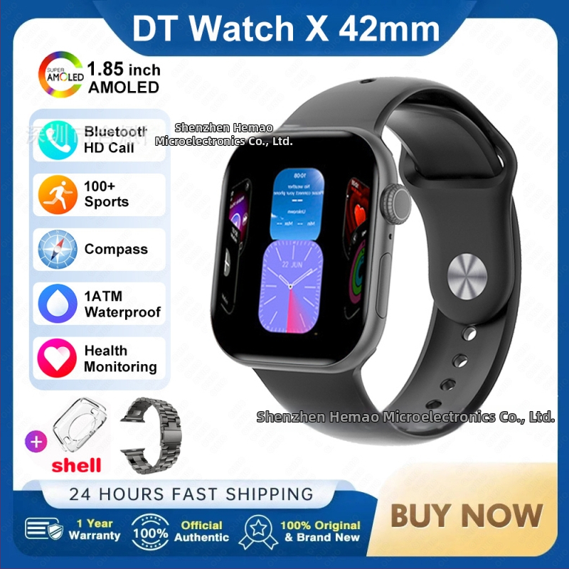 DT WATCH X mini έξυπνο ρολόι με κλήσεις Bluetooth, οθόνη AMOLED, κάσα από κράμα αλουμινίου, λουράκι σιλικόνης, συμβατό με Android