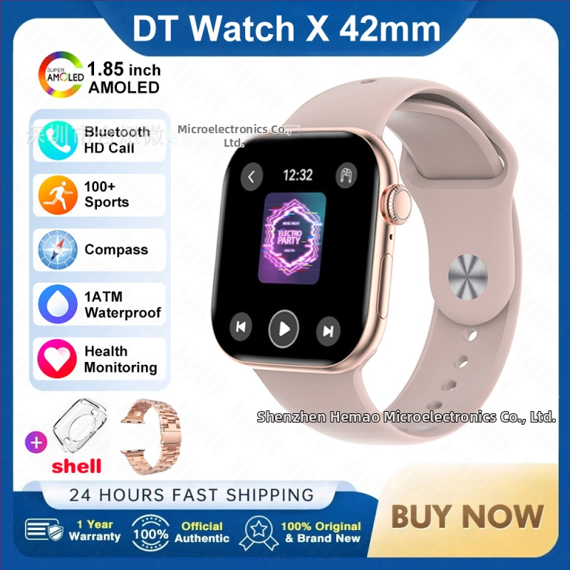 DT WATCH X mini έξυπνο ρολόι με κλήσεις Bluetooth, οθόνη AMOLED, κάσα από κράμα αλουμινίου, λουράκι σιλικόνης, συμβατό με Android