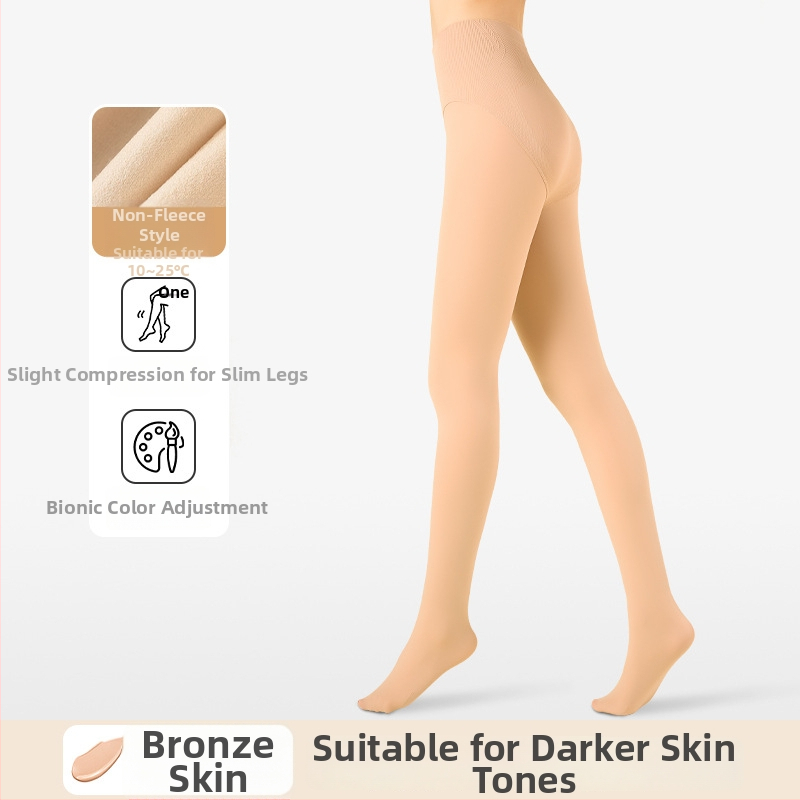 Harisnice s fleece podstavom za jesen-zimu, srednje debljine, visoke elastičnosti, poliester-elastin smjesa, tijesan kroj