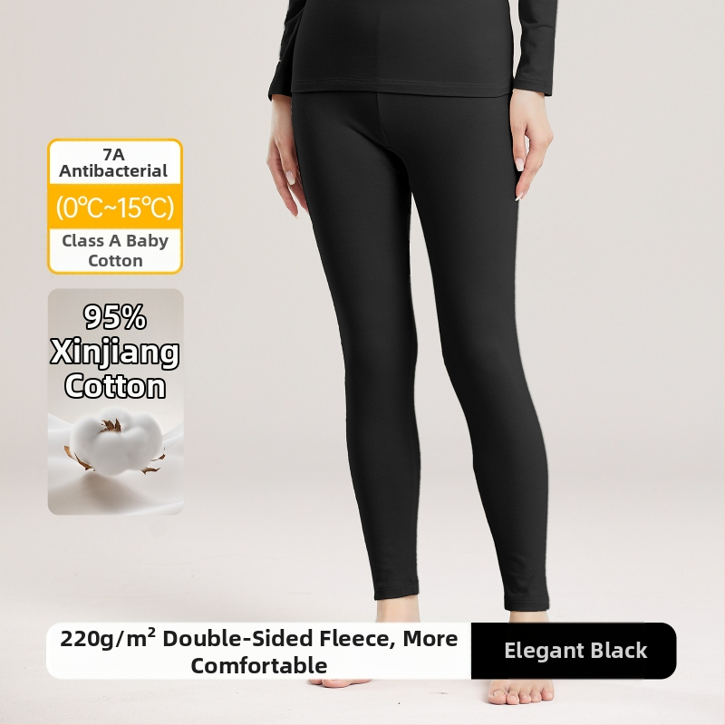 Ženski termalni set od 100% pamuka, s polugornjim ovratnikom, antibakterijski, antistaticki, debeli materijal, dvodijelni komplet (gornji dio i hlače)