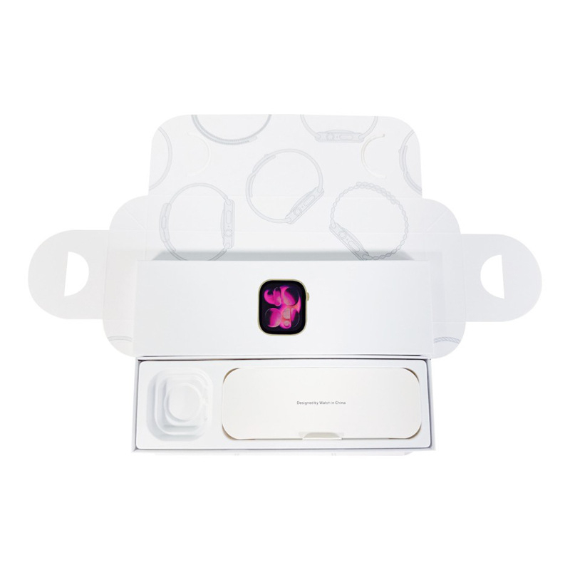 Кутия за опаковка на смарт часовник – фиксирана хартиена кутия, хартия с тегло 1200 г, офсетен печат и горещ печат, печат на лого.