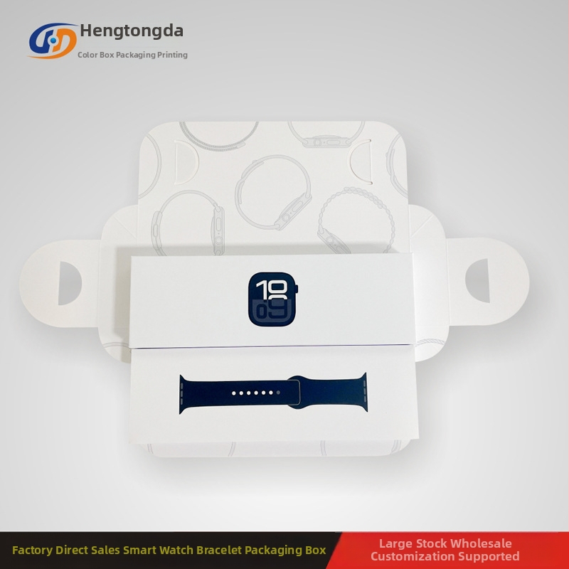 Кутия за опаковка на смарт часовник – фиксирана хартиена кутия, хартия с тегло 1200 г, офсетен печат и горещ печат, печат на лого.
