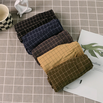 Πιτζάμα παντελόνια για το σπίτι – καρό βαμβακερό ύφασμα, μεσαία μέση, αναπνέοντα, κατάλληλα για όλες τις εποχές