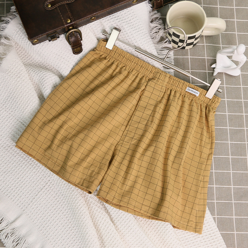 Πιτζάμα παντελόνια για το σπίτι – καρό βαμβακερό ύφασμα, μεσαία μέση, αναπνέοντα, κατάλληλα για όλες τις εποχές