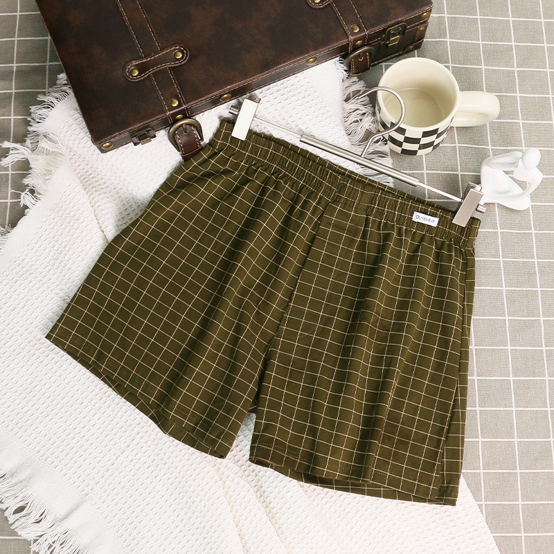 Πιτζάμα παντελόνια για το σπίτι – καρό βαμβακερό ύφασμα, μεσαία μέση, αναπνέοντα, κατάλληλα για όλες τις εποχές