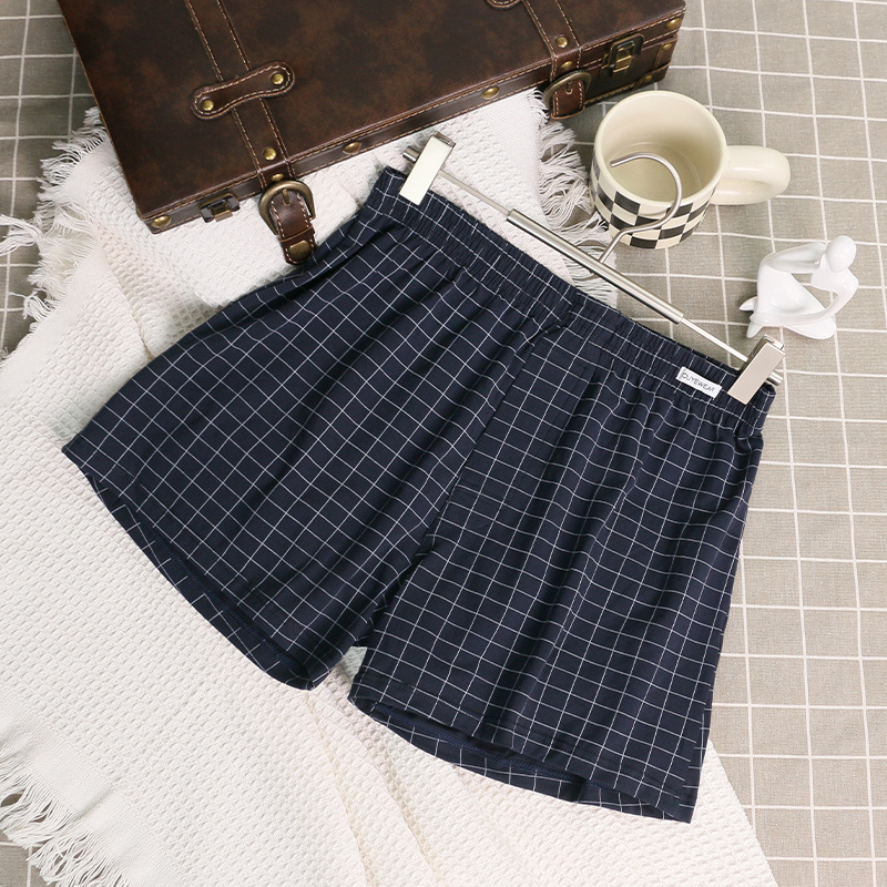 Πιτζάμα παντελόνια για το σπίτι – καρό βαμβακερό ύφασμα, μεσαία μέση, αναπνέοντα, κατάλληλα για όλες τις εποχές