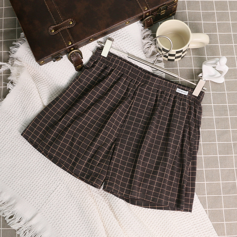 Πιτζάμα παντελόνια για το σπίτι – καρό βαμβακερό ύφασμα, μεσαία μέση, αναπνέοντα, κατάλληλα για όλες τις εποχές