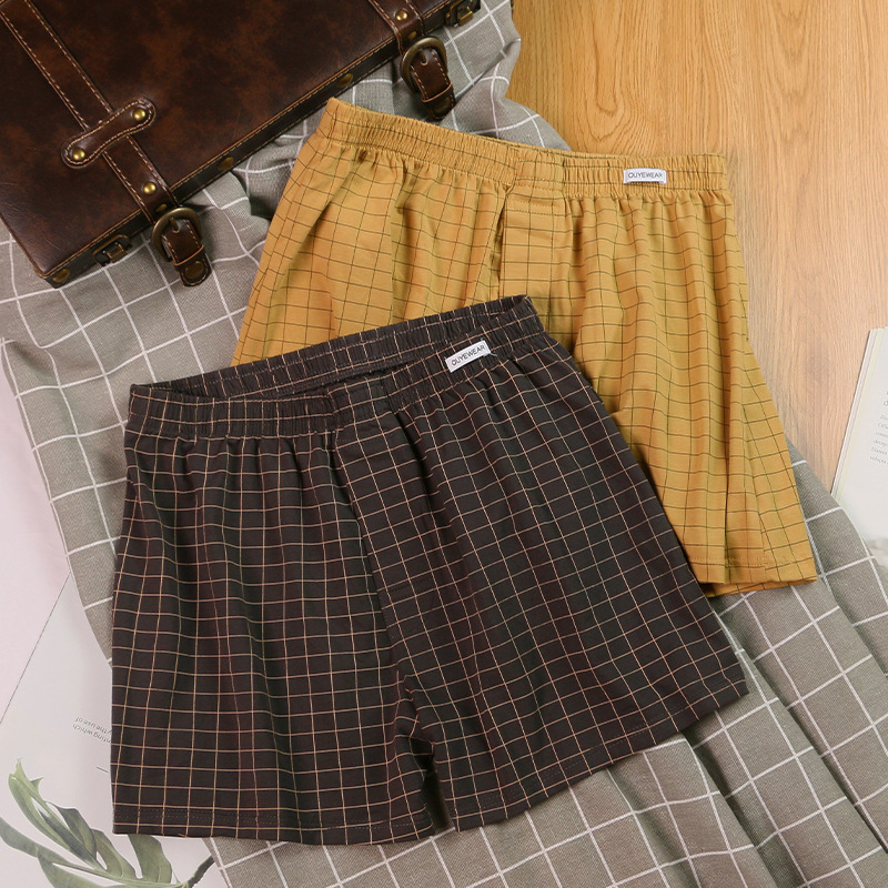 Πιτζάμα παντελόνια για το σπίτι – καρό βαμβακερό ύφασμα, μεσαία μέση, αναπνέοντα, κατάλληλα για όλες τις εποχές