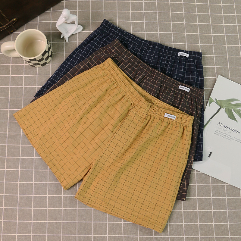 Πιτζάμα παντελόνια για το σπίτι – καρό βαμβακερό ύφασμα, μεσαία μέση, αναπνέοντα, κατάλληλα για όλες τις εποχές