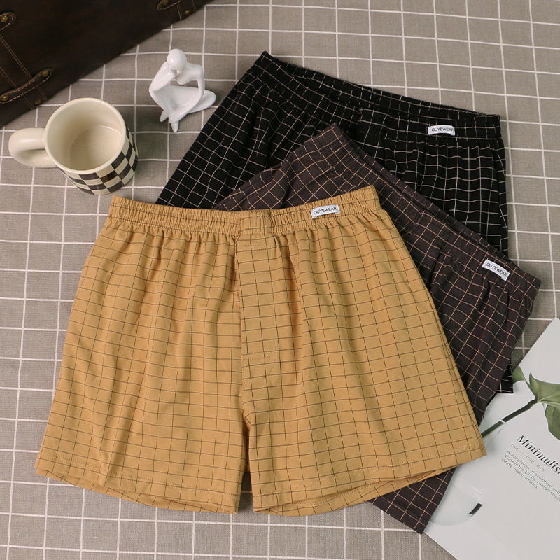 Πιτζάμα παντελόνια για το σπίτι – καρό βαμβακερό ύφασμα, μεσαία μέση, αναπνέοντα, κατάλληλα για όλες τις εποχές