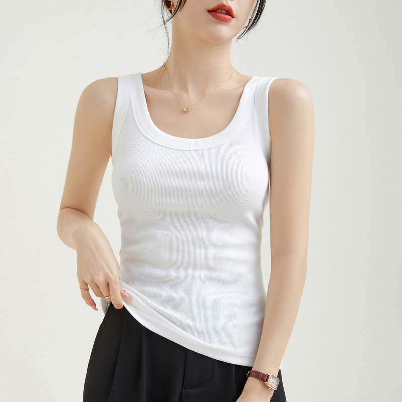 Ženski pamučni top s rebrastom teksturom, bez rukava, urbani stil, nepravilnog kroja