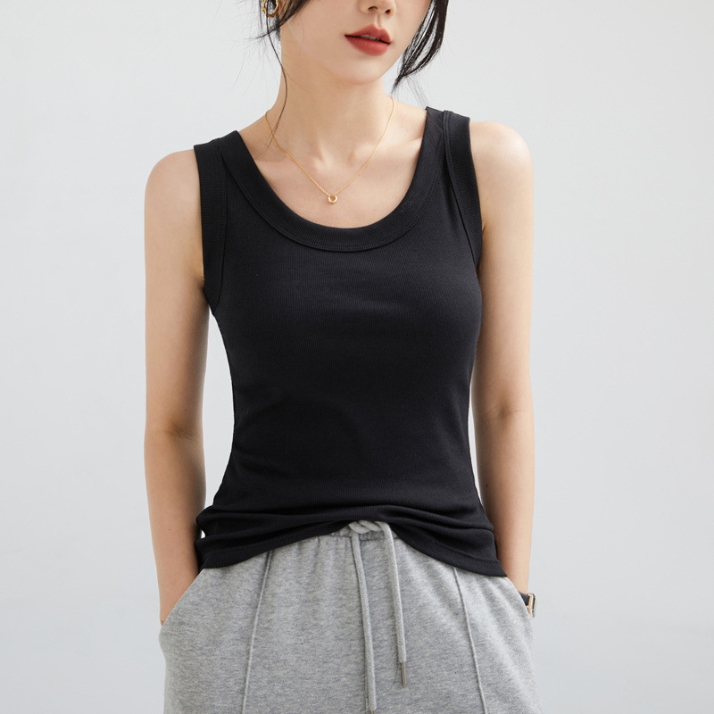 Ženski pamučni top s rebrastom teksturom, bez rukava, urbani stil, nepravilnog kroja