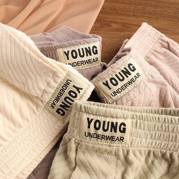 Chiloți bărbați din bumbac 95–100%, croială lejeră, respirabili, talie medie, țesătură jacquard, culoare solidă, pentru toate anotimpurile