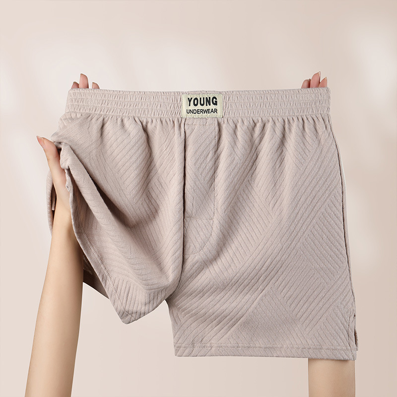 Chiloți bărbați din bumbac 95–100%, croială lejeră, respirabili, talie medie, țesătură jacquard, culoare solidă, pentru toate anotimpurile