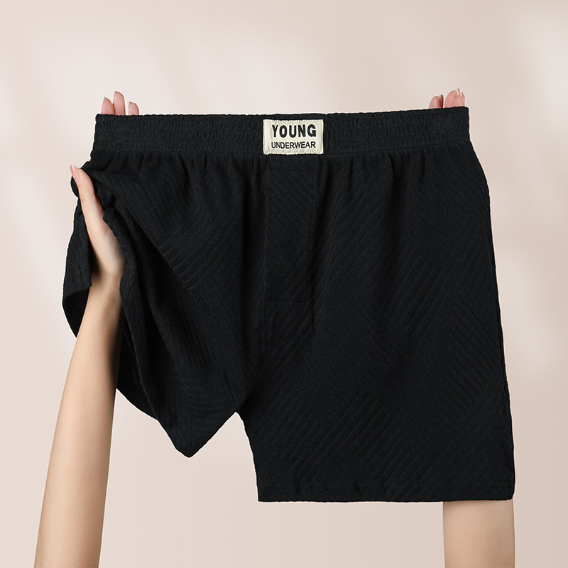 Chiloți bărbați din bumbac 95–100%, croială lejeră, respirabili, talie medie, țesătură jacquard, culoare solidă, pentru toate anotimpurile