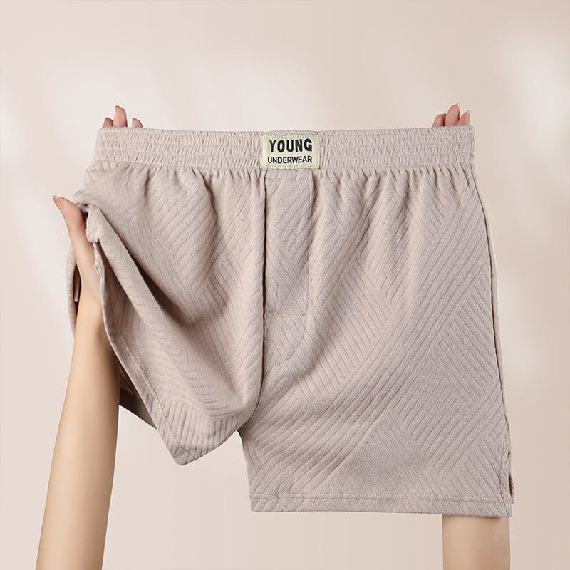 Chiloți bărbați din bumbac 95–100%, croială lejeră, respirabili, talie medie, țesătură jacquard, culoare solidă, pentru toate anotimpurile