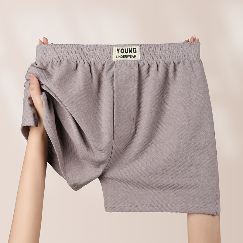 Chiloți bărbați din bumbac 95–100%, croială lejeră, respirabili, talie medie, țesătură jacquard, culoare solidă, pentru toate anotimpurile