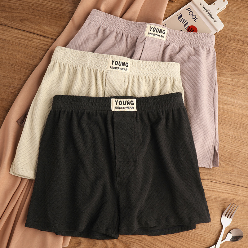 Chiloți bărbați din bumbac 95–100%, croială lejeră, respirabili, talie medie, țesătură jacquard, culoare solidă, pentru toate anotimpurile