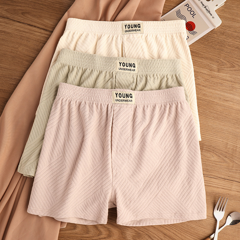 Chiloți bărbați din bumbac 95–100%, croială lejeră, respirabili, talie medie, țesătură jacquard, culoare solidă, pentru toate anotimpurile