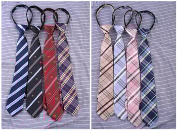 Вратовръзка без връзване с цип за жени, къс стил, Хелоуин cosplay, райета, полиестерна нишка, жакард