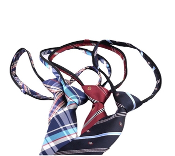 Вратовръзка без връзване с цип за жени, къс стил, Хелоуин cosplay, райета, полиестерна нишка, жакард