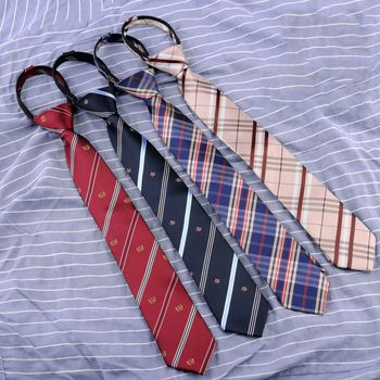 Вратовръзка без връзване с цип за жени, къс стил, Хелоуин cosplay, райета, полиестерна нишка, жакард