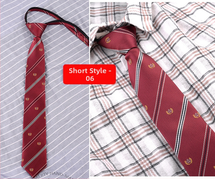 Вратовръзка без връзване с цип за жени, къс стил, Хелоуин cosplay, райета, полиестерна нишка, жакард