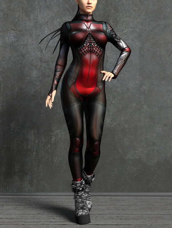 Cosplay overál – Harajuku stílus, Spandex keverék, a fő anyag tartalma 30% alatti, Nyár 2023, Játékok és anime szerepjátékokhoz