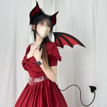 Čelenka za glavu s ušima šišmiša i krilima – rekvizita za cosplay/Halloween, izdanje ljeto 2024, marka Other