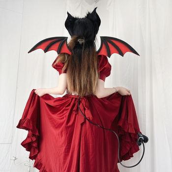 Čelenka za glavu s ušima šišmiša i krilima – rekvizita za cosplay/Halloween, izdanje ljeto 2024, marka Other