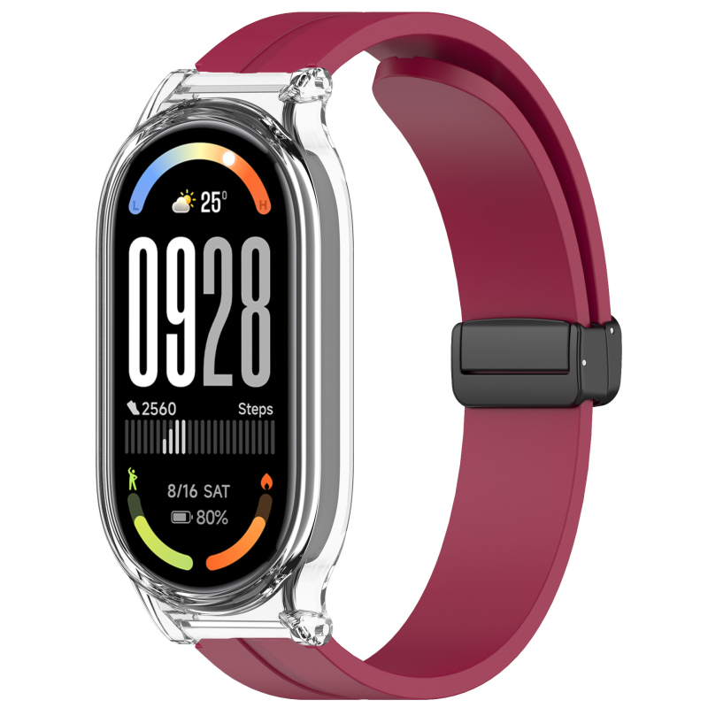 Silikonski kaiš s magnetskom kopčom za Xiaomi Mi Band 10; zaštitno kućište za Mi Band 9 NFC s preklopnom kopčom