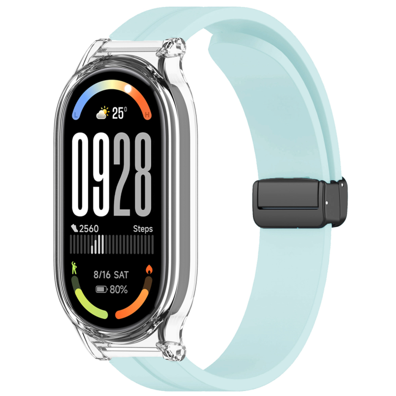 Silikonski kaiš s magnetskom kopčom za Xiaomi Mi Band 10; zaštitno kućište za Mi Band 9 NFC s preklopnom kopčom
