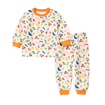 Детски японски стил термален комплект, 100% памук, унисекс, подплатен за топлина, за деца 3-8 г, пролет-есен-зима, домашно облекло