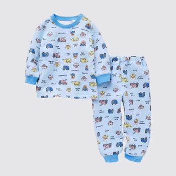 Детски японски стил термален комплект, 100% памук, унисекс, подплатен за топлина, за деца 3-8 г, пролет-есен-зима, домашно облекло