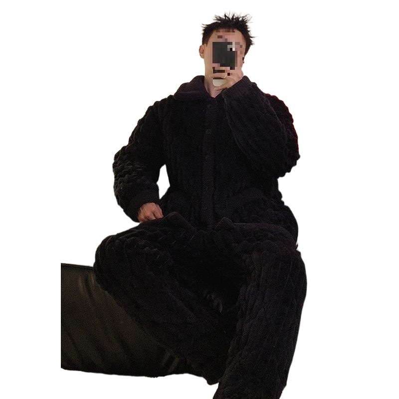 Elastinės medvilnės pižama su ilgomis rankovėmis, kvadratinė apykaklė, išlaiko šilumą