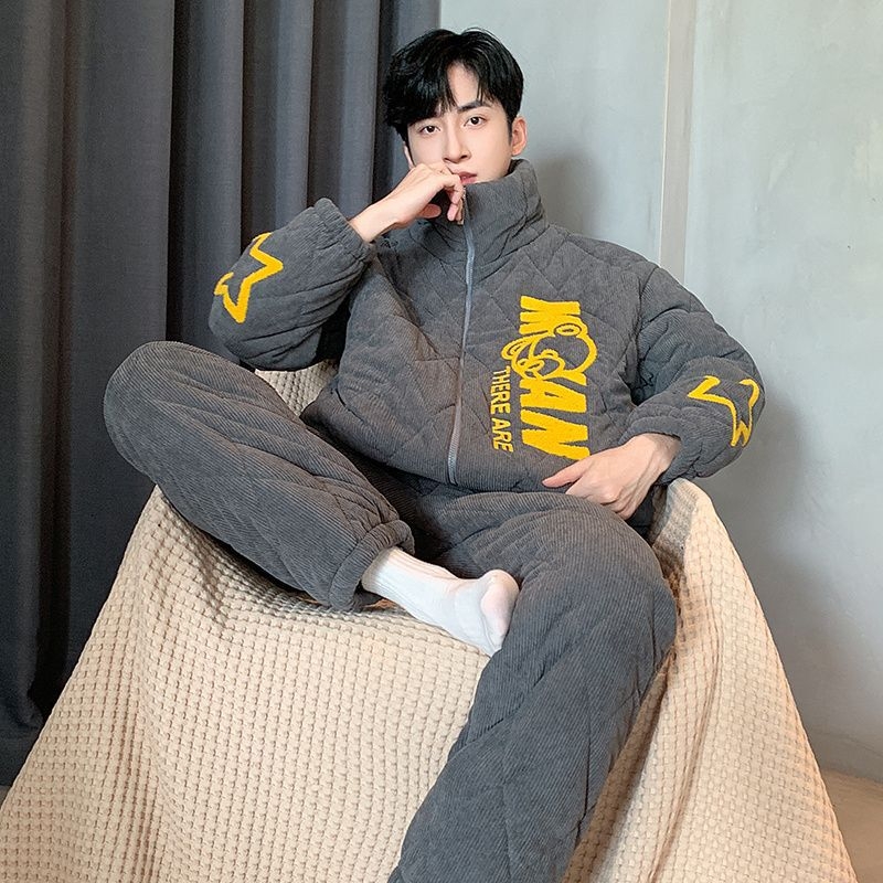 Elastinės medvilnės pižama su ilgomis rankovėmis, kvadratinė apykaklė, išlaiko šilumą