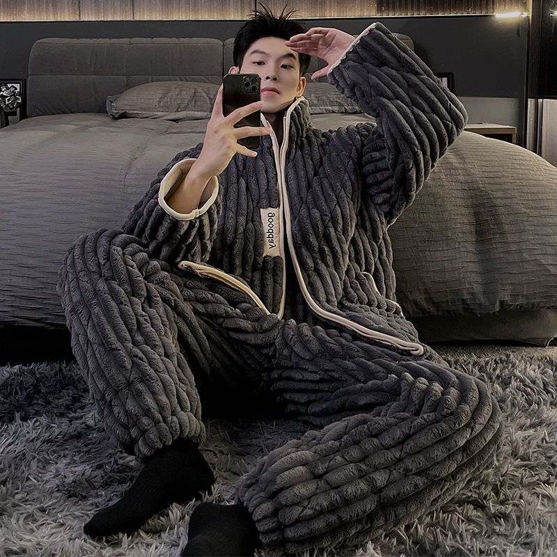 Elastinės medvilnės pižama su ilgomis rankovėmis, kvadratinė apykaklė, išlaiko šilumą