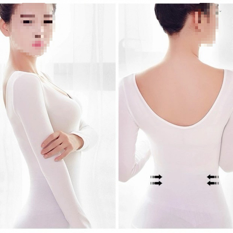 Moterų pieno pluošto termo komplektas – viršutinė palaidinė su apvaliu kaklu + ilgomis rankovėmis + ilgų kelnių, 50–70% pieno pluošto, vidutinio svorio