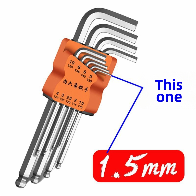 Sada vnútorných šesťuholníkových kľúčov, L-tvar, desať kusov, z tvrdej chróm-molybden-vanádovej ocele