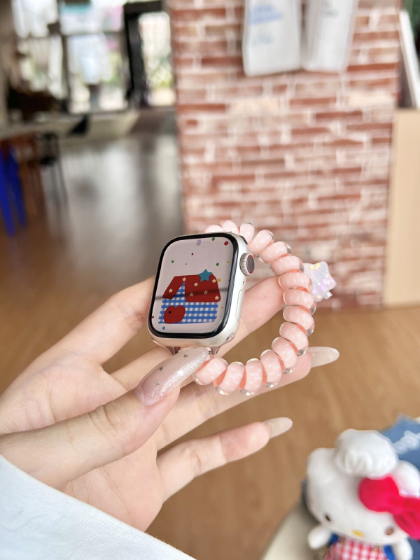 Elastična plastična narukvica za Apple Watch s jednim petljom zatvaranja (bez kopče); kompatibilno s Apple Watch; broj proizvoda AL; prilagodljiva veličina sučelja