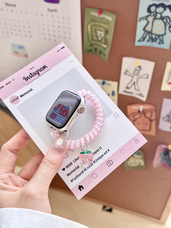 Elastična plastična narukvica za Apple Watch s jednim petljom zatvaranja (bez kopče); kompatibilno s Apple Watch; broj proizvoda AL; prilagodljiva veličina sučelja