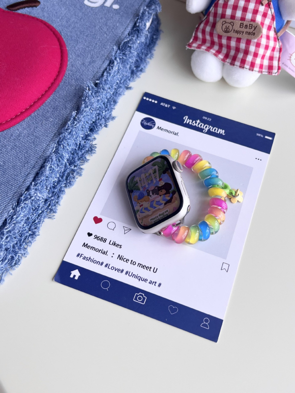 Elastična plastična narukvica za Apple Watch s jednim petljom zatvaranja (bez kopče); kompatibilno s Apple Watch; broj proizvoda AL; prilagodljiva veličina sučelja