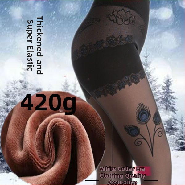 Женски зимни чорапогащи-леггинси от chenille със спандекс, висока еластичност, средна плътност, поддържат топлината