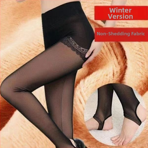 Женски зимни чорапогащи-леггинси от chenille със спандекс, висока еластичност, средна плътност, поддържат топлината