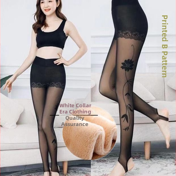 Женски зимни чорапогащи-леггинси от chenille със спандекс, висока еластичност, средна плътност, поддържат топлината