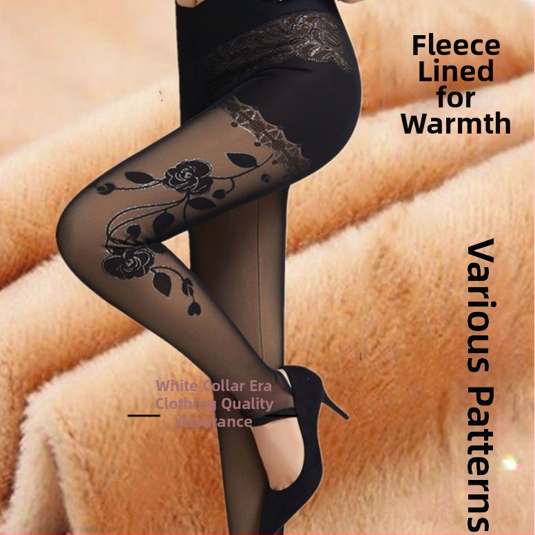 Женски зимни чорапогащи-леггинси от chenille със спандекс, висока еластичност, средна плътност, поддържат топлината